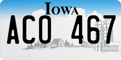 IA license plate ACO467