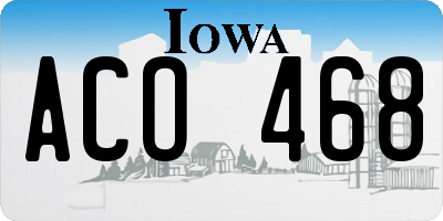 IA license plate ACO468