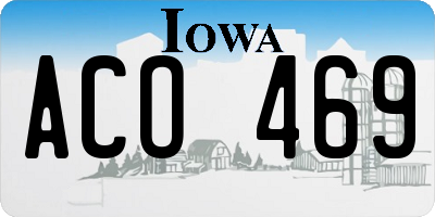 IA license plate ACO469
