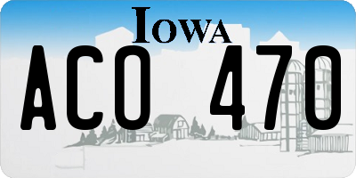 IA license plate ACO470