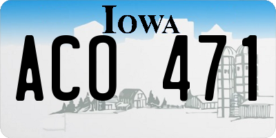 IA license plate ACO471