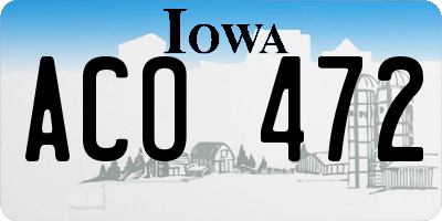 IA license plate ACO472