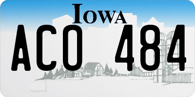 IA license plate ACO484
