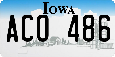 IA license plate ACO486