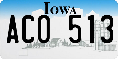 IA license plate ACO513