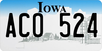IA license plate ACO524