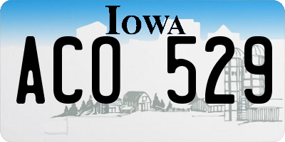 IA license plate ACO529
