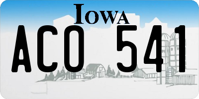 IA license plate ACO541