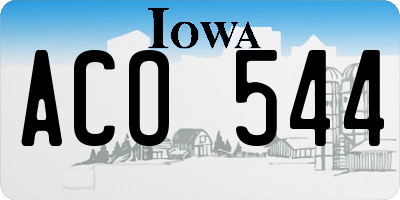 IA license plate ACO544