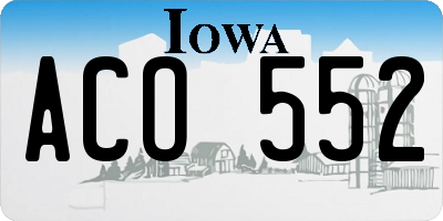 IA license plate ACO552