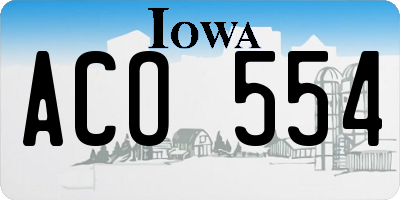IA license plate ACO554