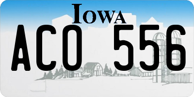 IA license plate ACO556
