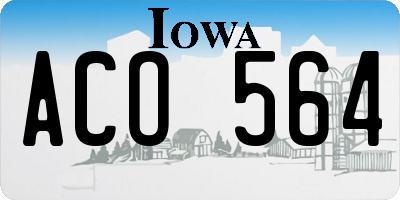 IA license plate ACO564