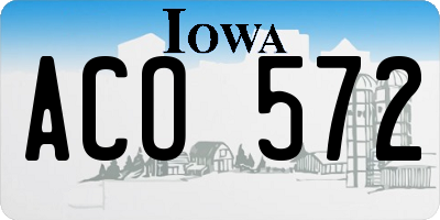 IA license plate ACO572