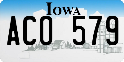 IA license plate ACO579