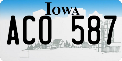 IA license plate ACO587