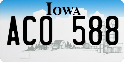 IA license plate ACO588