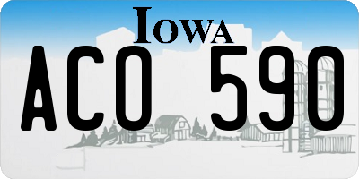 IA license plate ACO590