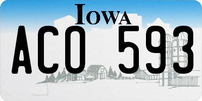 IA license plate ACO593