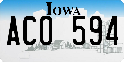 IA license plate ACO594