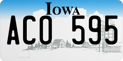 IA license plate ACO595