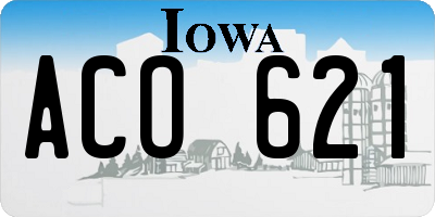 IA license plate ACO621