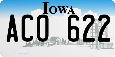 IA license plate ACO622