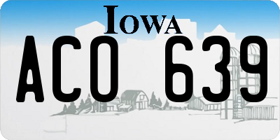 IA license plate ACO639