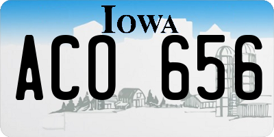 IA license plate ACO656