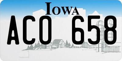 IA license plate ACO658