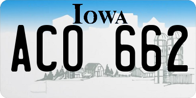 IA license plate ACO662