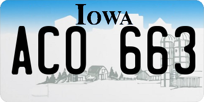 IA license plate ACO663