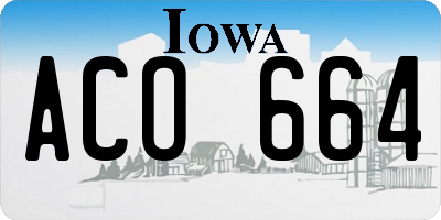 IA license plate ACO664