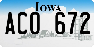 IA license plate ACO672