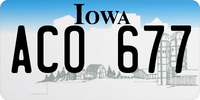 IA license plate ACO677