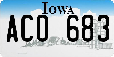 IA license plate ACO683