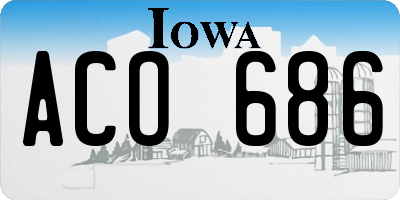 IA license plate ACO686