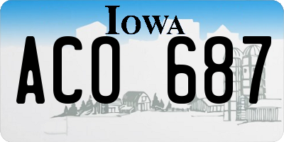 IA license plate ACO687