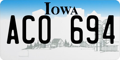 IA license plate ACO694