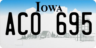 IA license plate ACO695