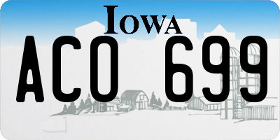 IA license plate ACO699