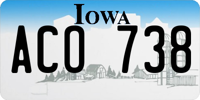 IA license plate ACO738