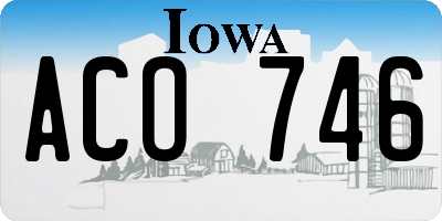 IA license plate ACO746