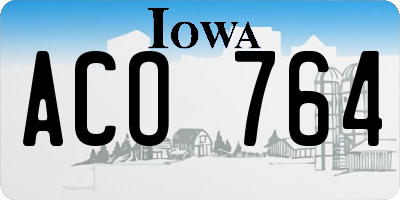 IA license plate ACO764