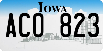 IA license plate ACO823