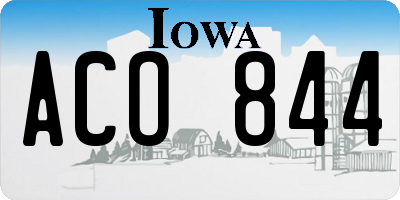 IA license plate ACO844