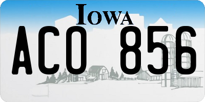 IA license plate ACO856