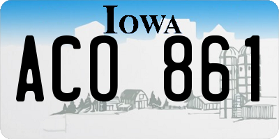 IA license plate ACO861