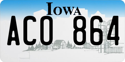 IA license plate ACO864
