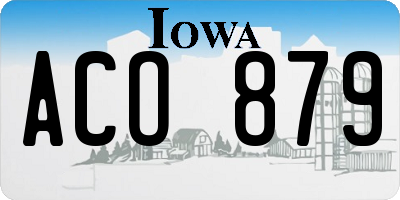 IA license plate ACO879